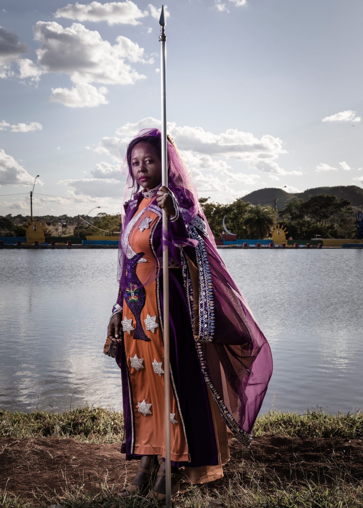 Woman in ceremonial outfit.